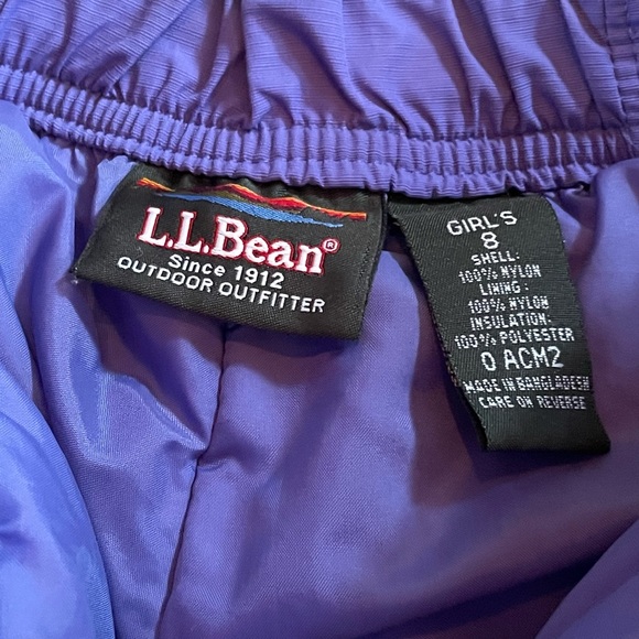 LL Bean Youth Snowpants Insulated Girls Sz 8 Purple - Picture 6 of 7